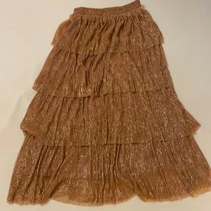 Champagne, sparkly maxi dress - size small NWT